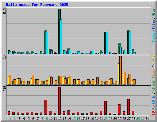 Daily usage for February 2025