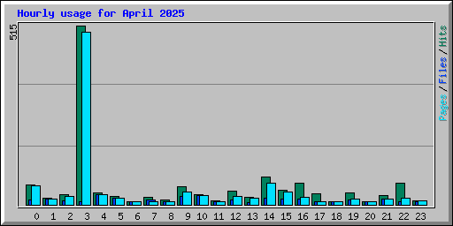 Hourly usage for April 2025